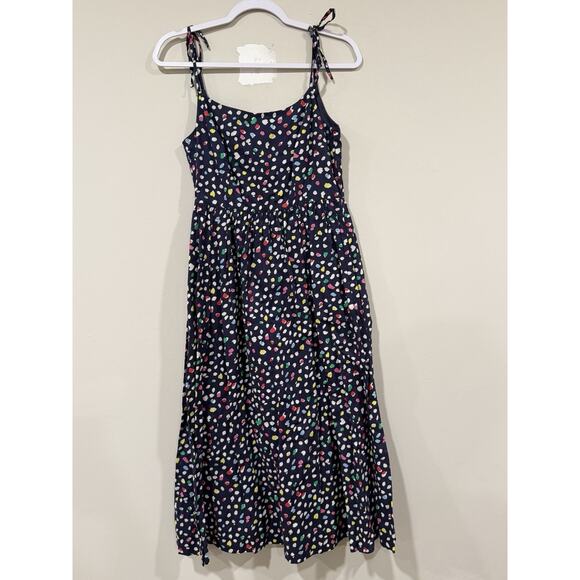 J. Crew Ratti Happy Cat Print Tie Sleeve Midi Sundress Size 4 - Picture 2 of 12